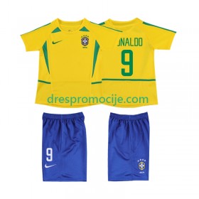 Brazil Ronaldo 9 Dres Retro Dječji Domaći 2002 Kratkih Rukava